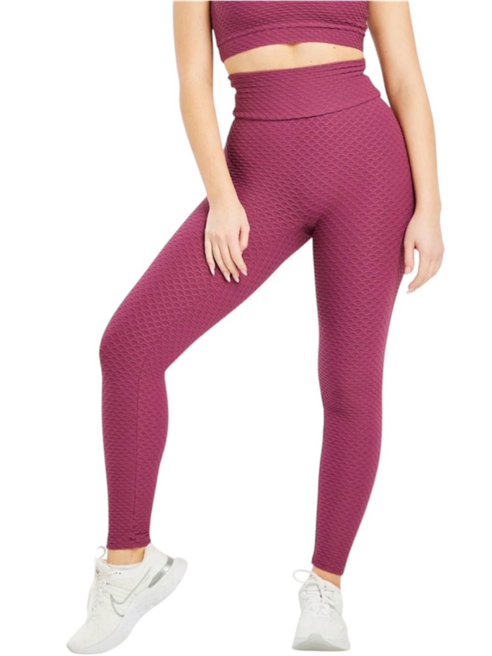 Booty by Brabants High-Waist Textured Leggings — Berry sz S/M/L